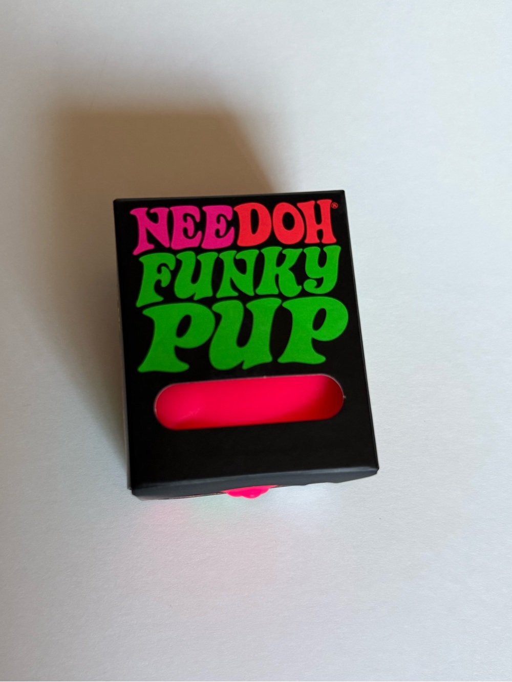 Schylling Needoh Funky Pup Neon Pink stress toy